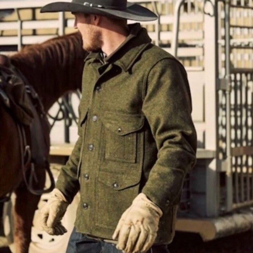 Filson Olive Green Wool Jacket - Picture 9 of 14